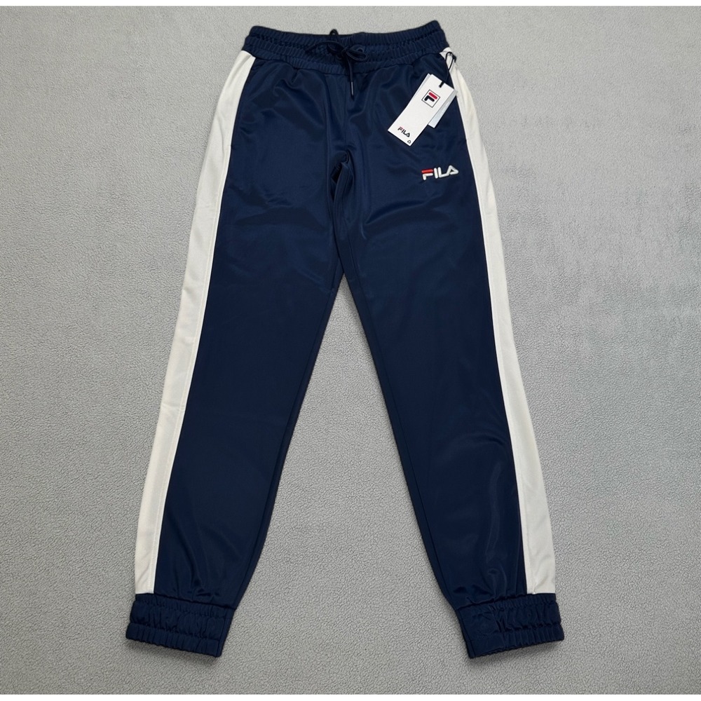 Vintage NWT Fila Pants Women XS McKennah Jogger Navy Blue White Track Sportswear
